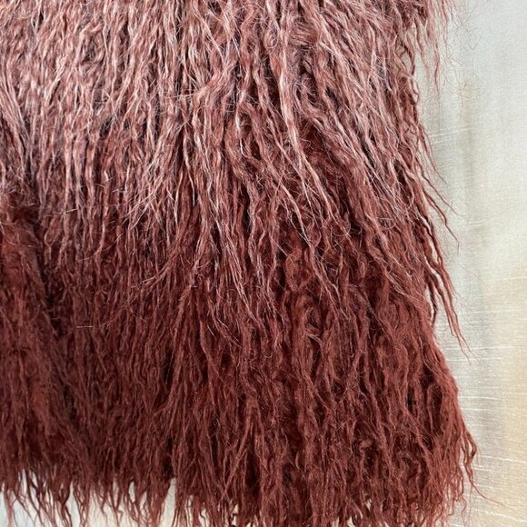 Ci Sono by Cavalini  Burgundy Ombre Faux-Fur Vest Ladies Lg - Picture 11 of 14